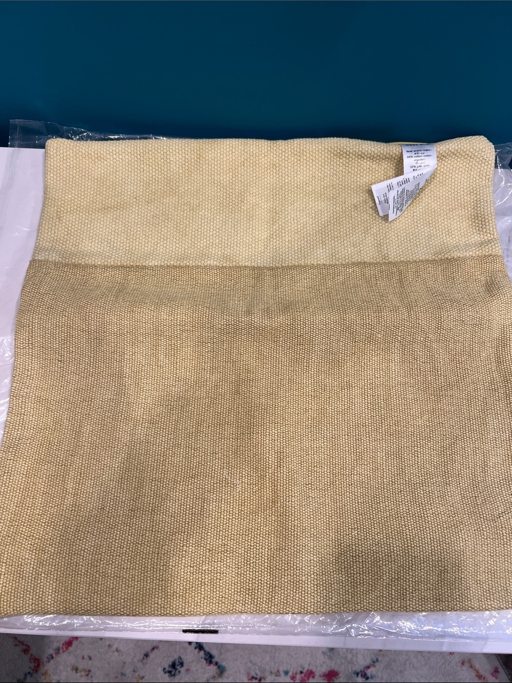West Elm Cotton Canvas 18” Pillow Cover in Yellow Stone
